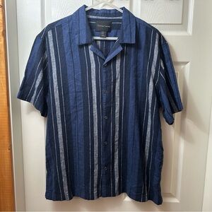 Christian Lacroix Linen Blend Shirt Cuban Collar XL